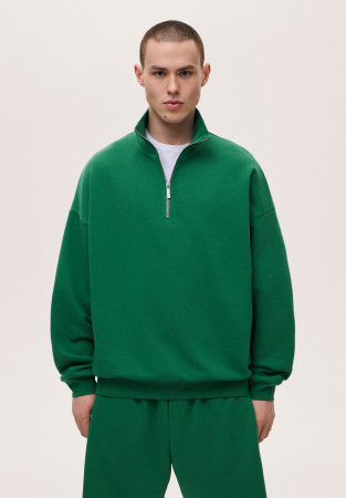 Свитшот-поло трикотажный мужской зеленый